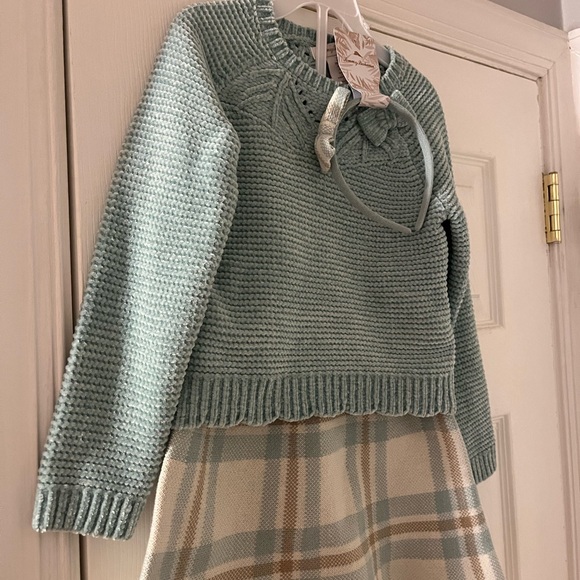 Tommy Bahama Light Blue/Green Knit Sweater with Bow Headband - Picture 5 of 6